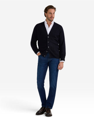 Cornwall Cardigan Lammull Navy