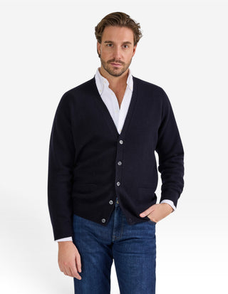 Cornwall Cardigan Lammull Navy