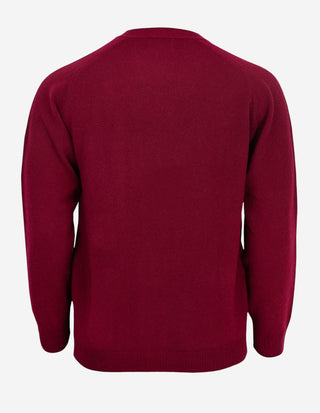 Cornwall Cardigan Lammull Vinröd