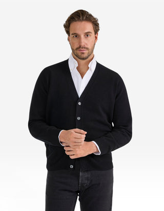 Cornwall Cardigan Lammull Svart