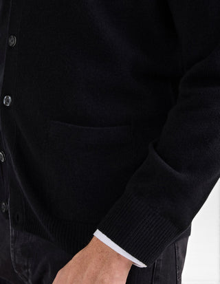 Cornwall Cardigan Lammull Svart