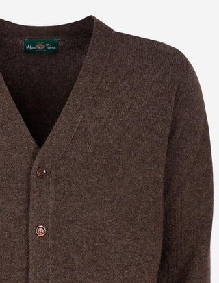 Cornwall Cardigan Lammull Mörkbrun