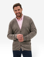 Cornwall Cardigan Lammull Gråbeige
