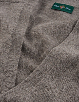 Cornwall Cardigan Lammull Gråbeige