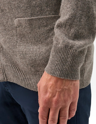 Cornwall Cardigan Lammull Gråbeige
