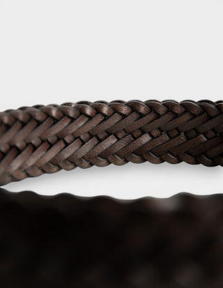Braided Leather Belt Brown