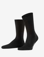 Milano Ribbed Cotton Sock Svart