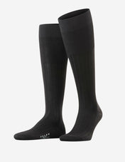 Milano Long Ribbed Cotton Sock Svart