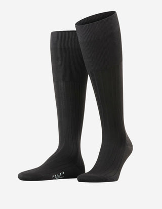 Milano Long Ribbed Cotton Sock Svart
