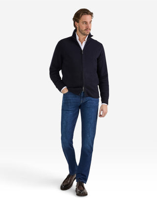 Ballater Cardigan Lammull Navy
