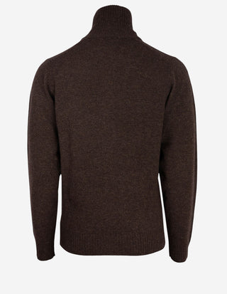 Ballater Cardigan Lammull Mörkbrun