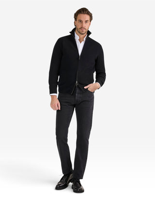 Ballater Cardigan Lammull Svart