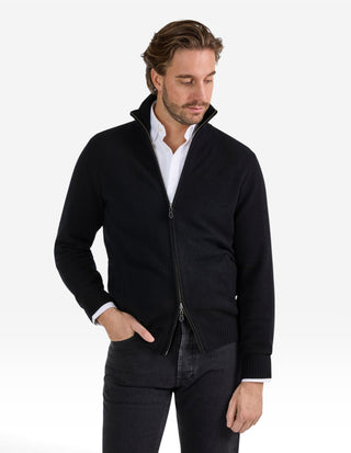 Ballater Cardigan Lammull Svart