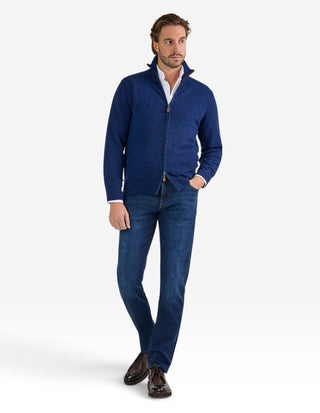 Ballater Cardigan Lammull Mörkblå