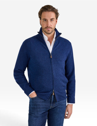 Ballater Cardigan Lammull Mörkblå