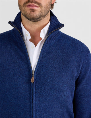 Ballater Cardigan Lammull Mörkblå