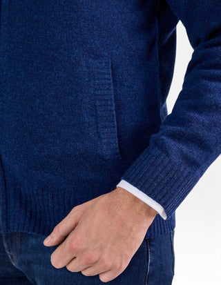 Ballater Cardigan Lammull Mörkblå