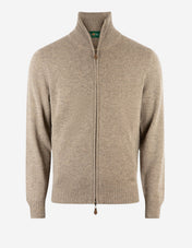 Ballater Cardigan Lammull Gråbeige