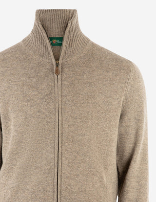 Ballater Cardigan Lammull Gråbeige