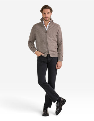 Ballater Cardigan Lammull Gråbeige