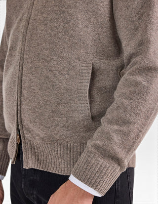 Ballater Cardigan Lammull Gråbeige