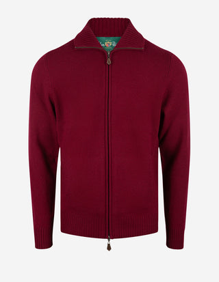 Ballater Cardigan Lammull Burgundy