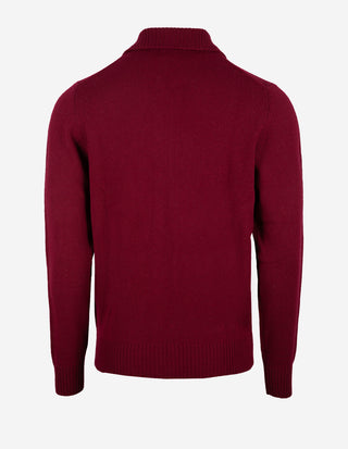 Ballater Cardigan Lammull Burgundy