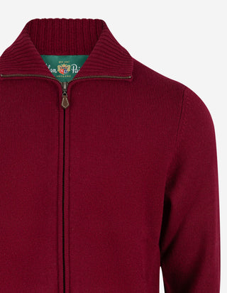 Ballater Cardigan Lammull Burgundy