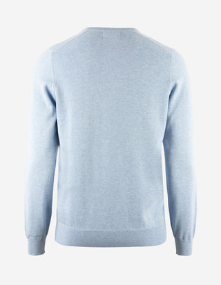 Rothwell Tröja V-ringad Bomull Cashmere Stålblå
