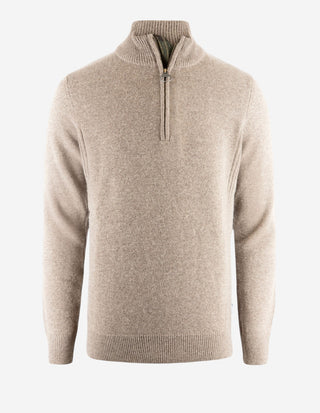 Holden Tröja Half Zip Lammull Brun