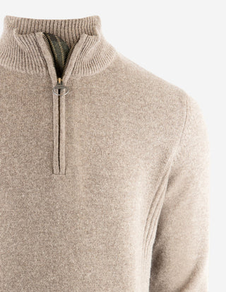 Holden Tröja Half Zip Lammull Brun