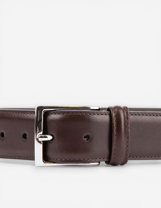Läderbälte kalvskinn 3,5 cm Brown