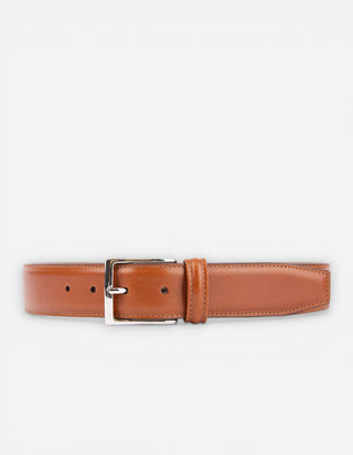 Läderbälte kalvskinn 3,5 cm Cognac