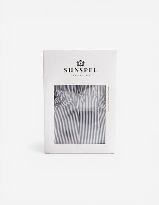 Classic Woven Cotton Boxer Shorts Navy/White