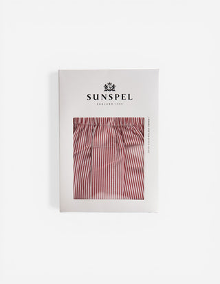 Classic Woven Cotton Boxer Shorts Red/White