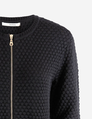Ane Zip Cardigan Svart