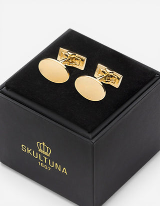 Black Tie Collection Oval Manschettknappar Guld