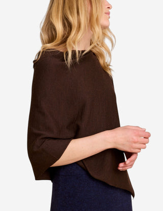 Paris Poncho Merinoull Brun