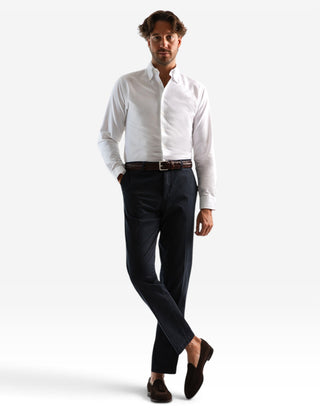 Slim Fit Oxford Skjorta Vit
