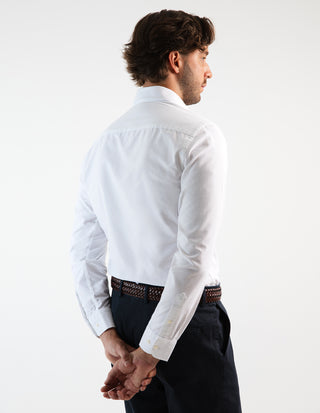 Slim Fit Oxford Skjorta Vit