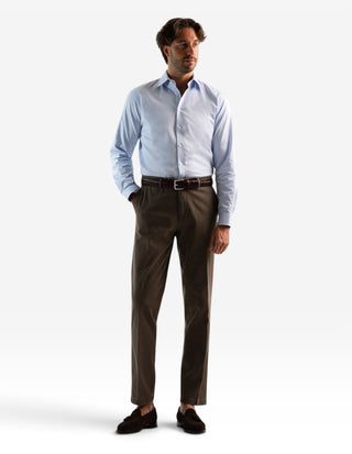 Slim Fit Skjorta Bomull Light Blue
