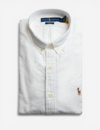 Slim Fit Oxfordskjorta Vit