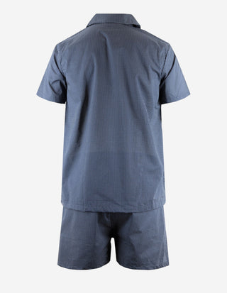 Plaza Pyjamas Bomull Navy Prickig