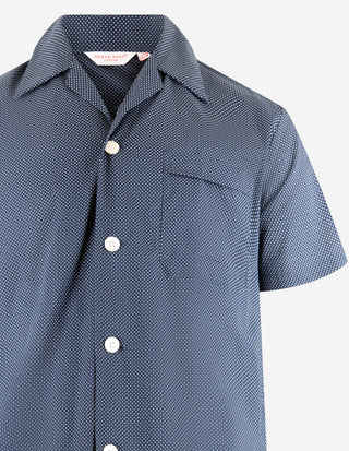 Plaza Pyjamas Bomull Navy Prickig