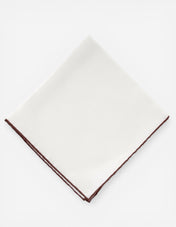 Pocket Square Silk Colored Edging White/Wine