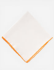 Pocket Square Silk Colored Edging White/Orange