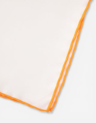 Pocket Square Silk Colored Edging White/Orange