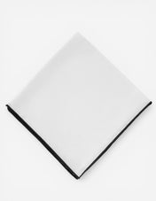 Pocket Square Silk Colored Edging White/Black