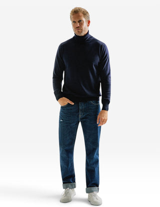Roll Neck Merino Navy