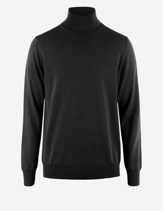 Roll Neck Merino Black